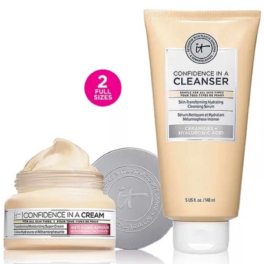 IT Cosmetics 2-Pc. Cleanse & Hydrate Set, Full Size Cleanser & Cream - Picture 3 of 5